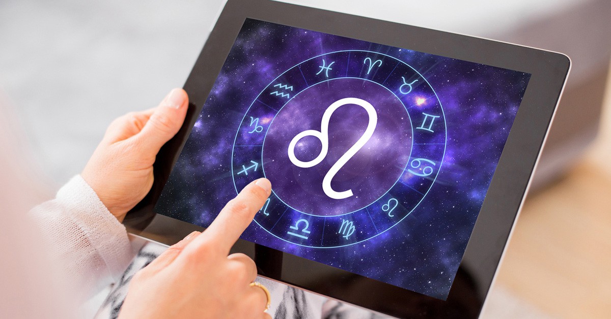 Signo Leo en la pantalla de una tableta