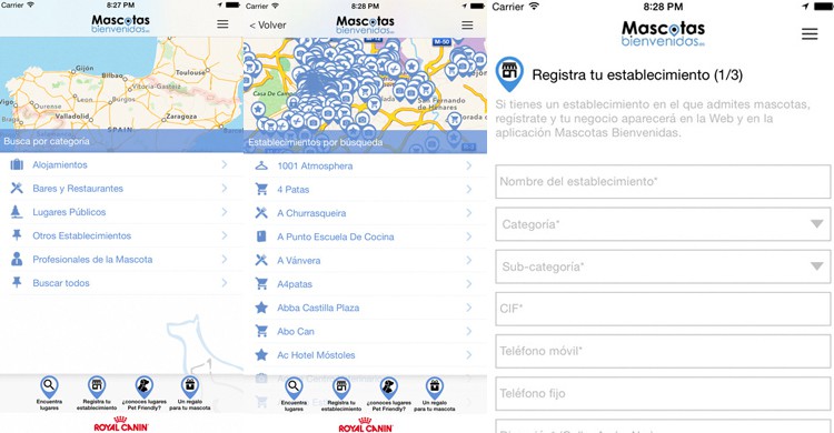 Pantallazos app Mascotas bienvenidas (iTunes)
