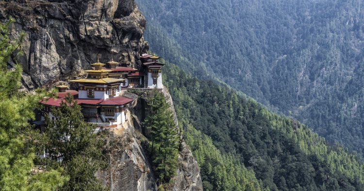 Imagen del Monasterio de Taktshang, en Bután.