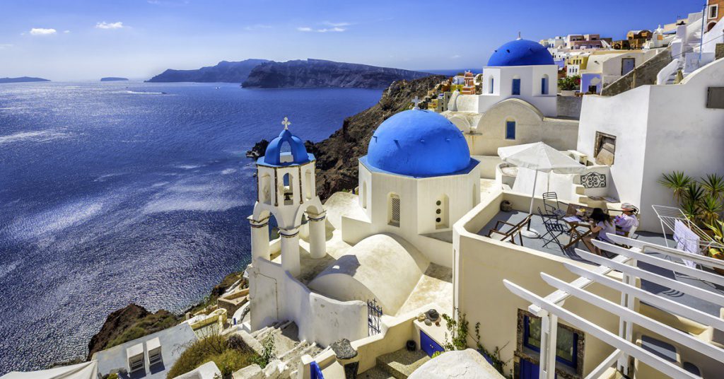 Fotografía de la isla de Santorini.