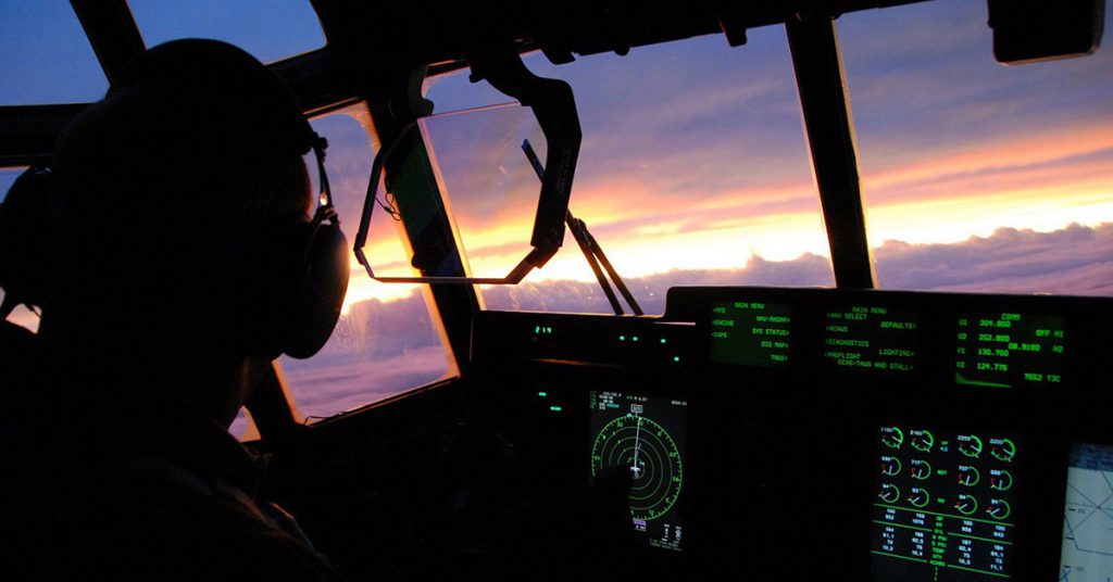 Foto ocaso avión