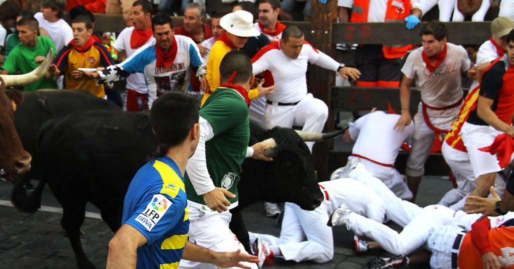 Imagen de un encierro de los Sanfermines (Flickr, Asier Solana)