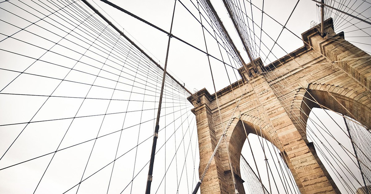 Detalle del puente de Brooklyn, en Nueva York