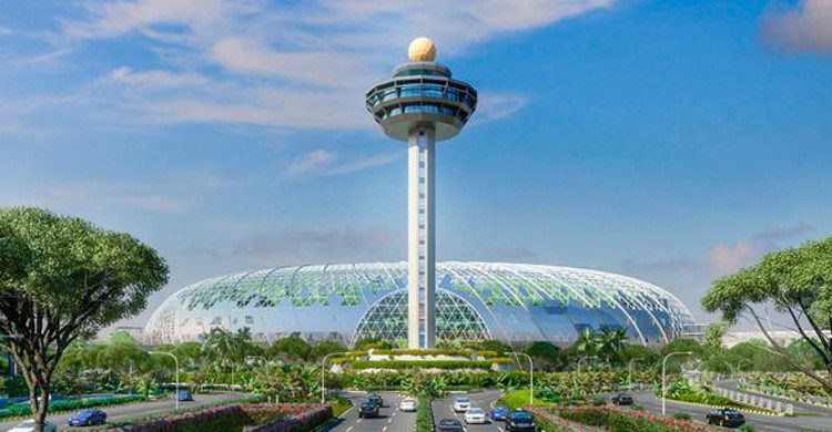 Boceto del futuro exterior del aeropuerto de Changi (Fuente: Aeropuerto JewelChangi)