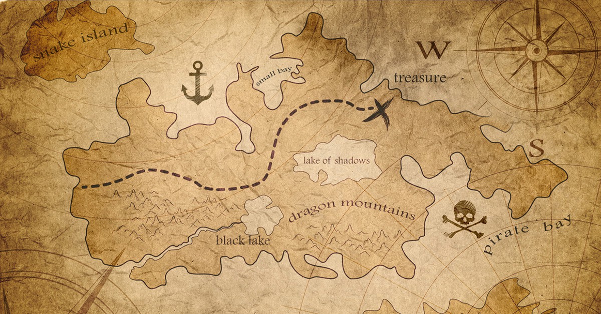 Simulación de un mapa del tesoro