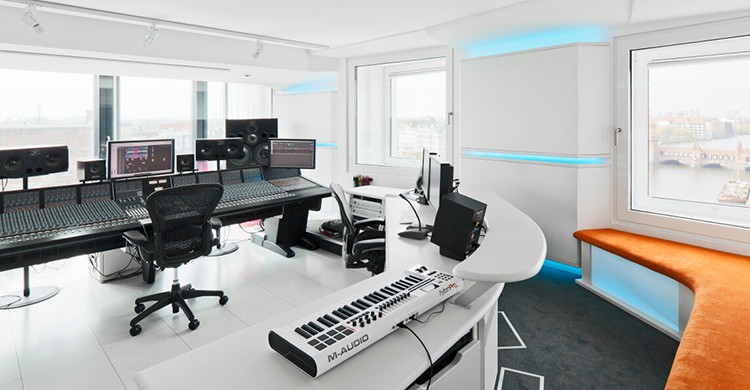 Estudio de grabación en un hotel de Berlín
