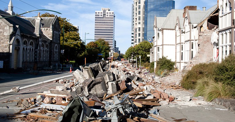 Destrozos tras el terremoto de Christchurch