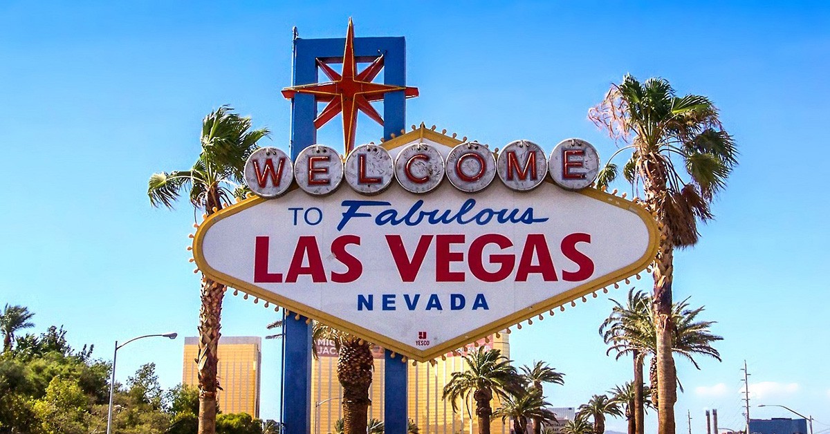 Cartel anunciando la llegada a Las Vegas