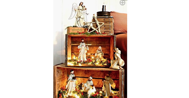 Pesebre en cajas de madera