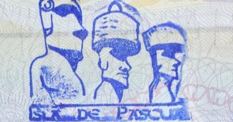 Detalle del sello de pasaporte de la Isla de Pascua (FUente: Henrique Bente / Flickr)