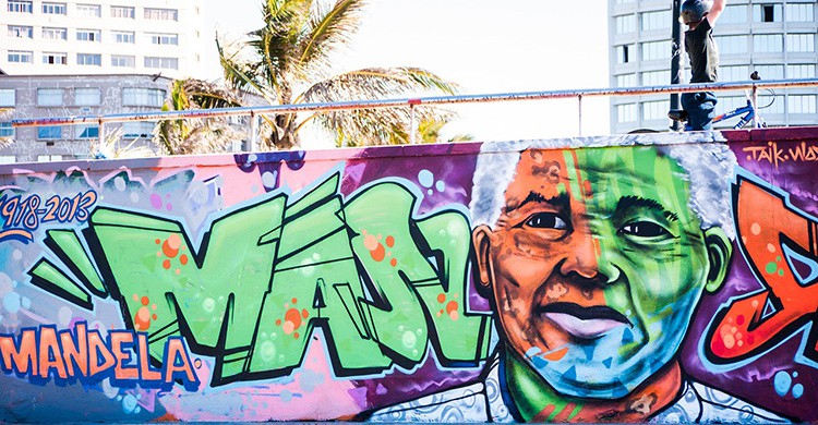 Graffiti de Mandela en Durban