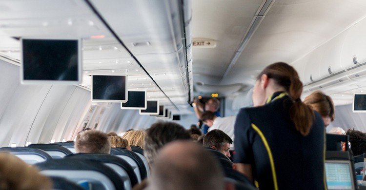 El interior de un avión