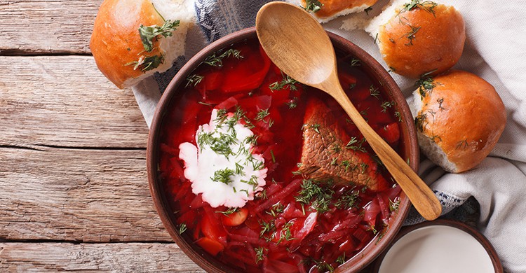La típica sopa borsch