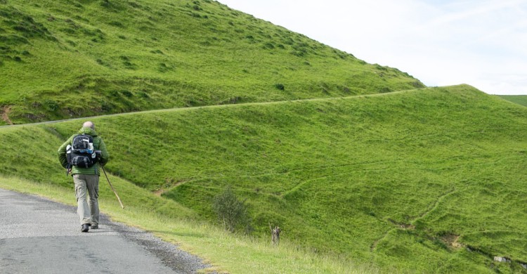 Un peregrino en el Camino de Santiago
