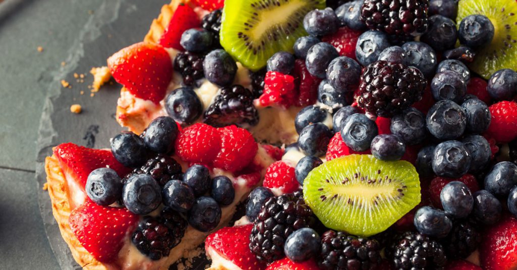 imagen pie de arándanos fresas