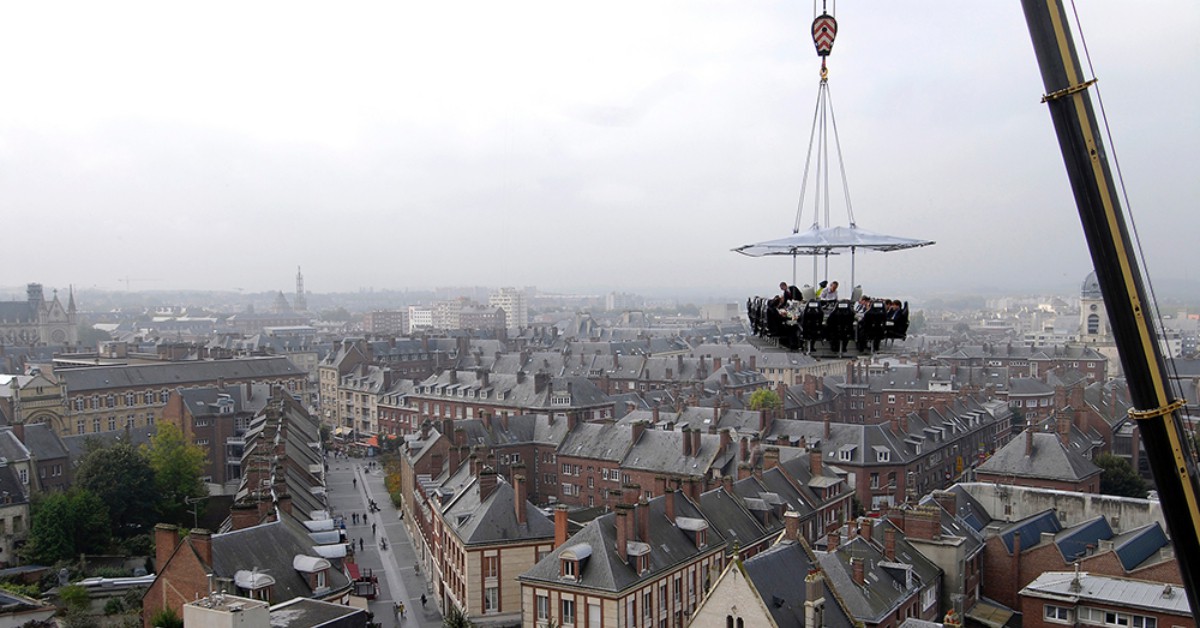 El restaurante suspendido de Dinner in the Sky