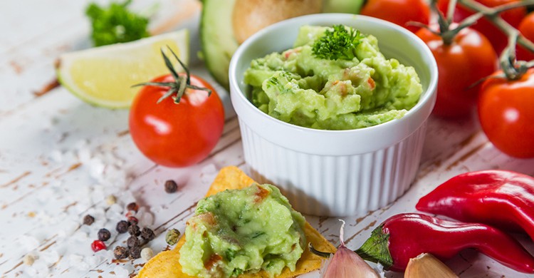 Una porción de guacamole