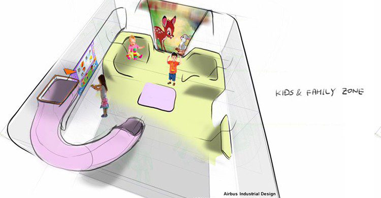 Plano del módulo de zona de ocio infantil (Airbus)
