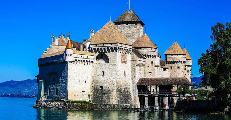 Vistas del castillo de Chillon, Suiza