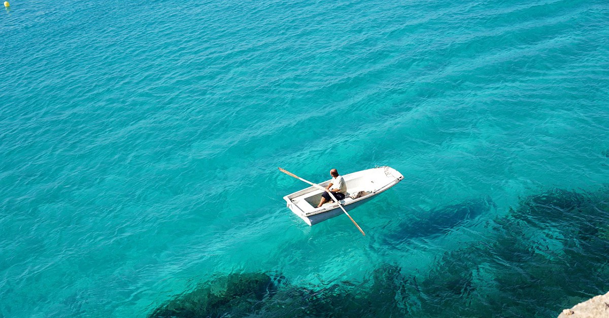 Vistas del mar en Es Caló de Sant Agustí, Formentera
