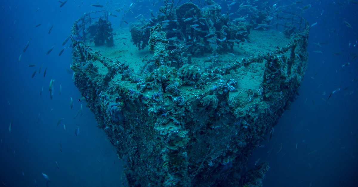 Los restos de un barco hundido