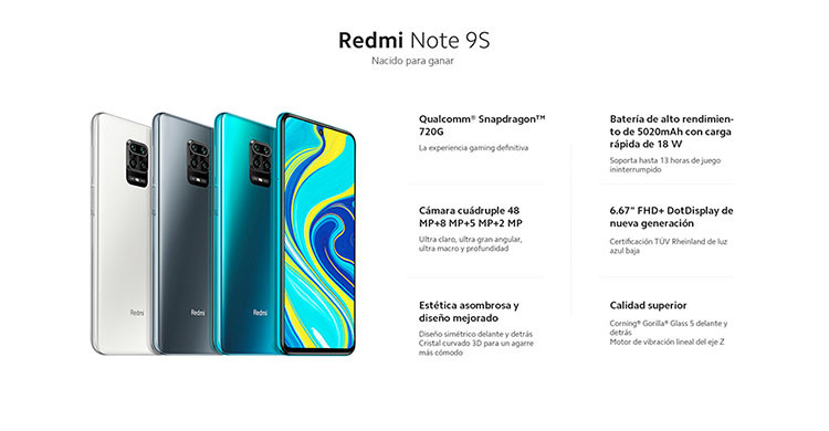 Xiaomi Redmi Note 9S tiene cuádruple cámara trasera (es.aliexpress.com)