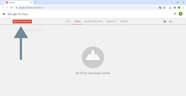 Accede a la página web Google My Maps para crear un nuevo mapa y diseñar tu itinerario. (Captura de pantalla)