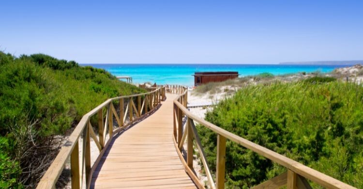 Playa dels Arenals, en la Playa de Migjorn, Formentera. (Adobe Stock)