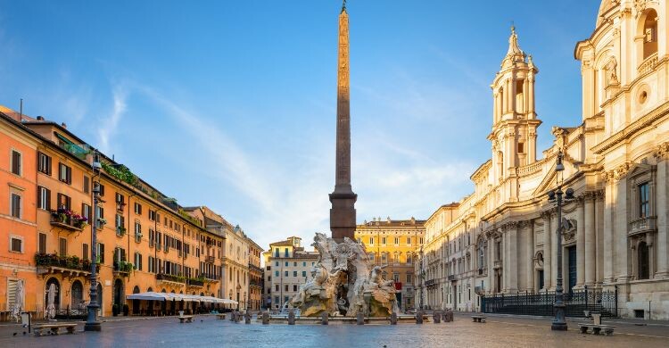 La Piazza Navona de Roma por la mañana